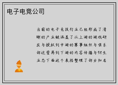 电子电竞公司